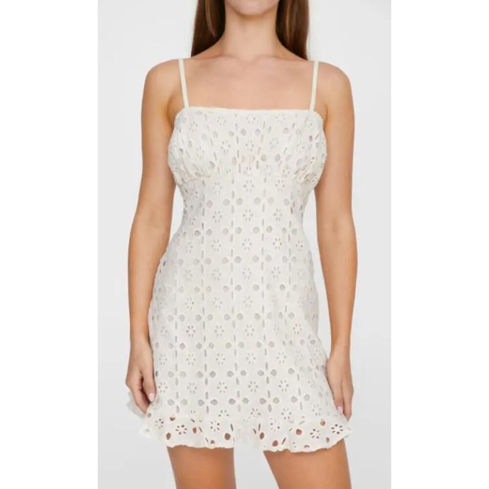 nasty gal  broderie‎ frill hem minidress Size 2